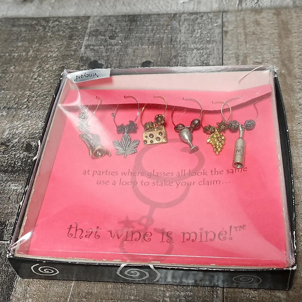 Doodles Wine Glass Stemware Tags Set 6